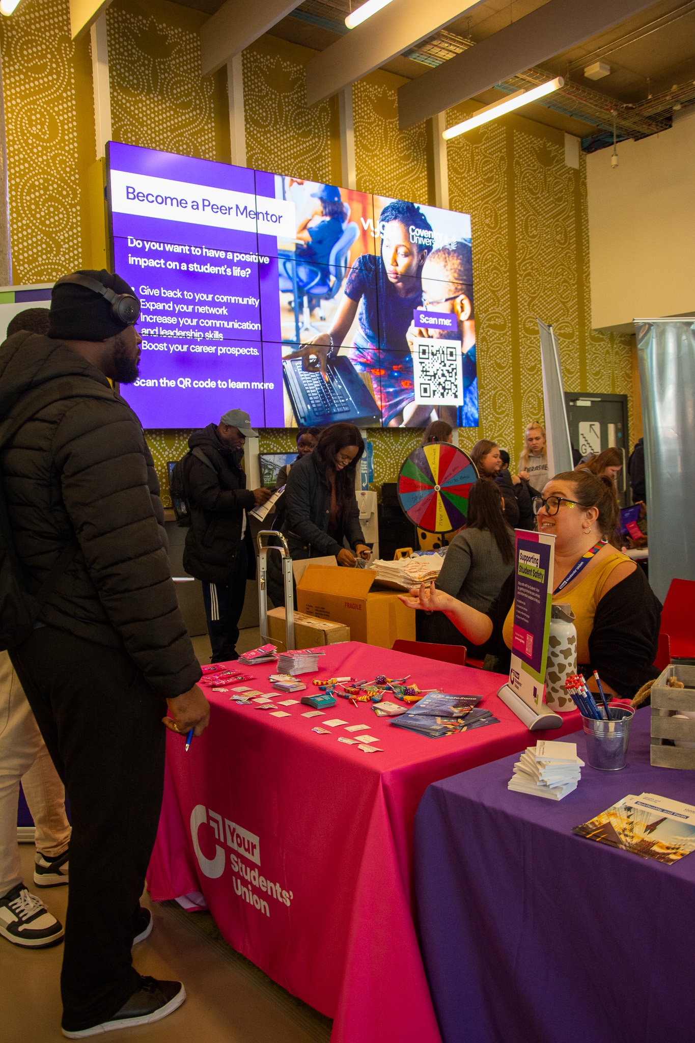 Two people engaging in a conversation.