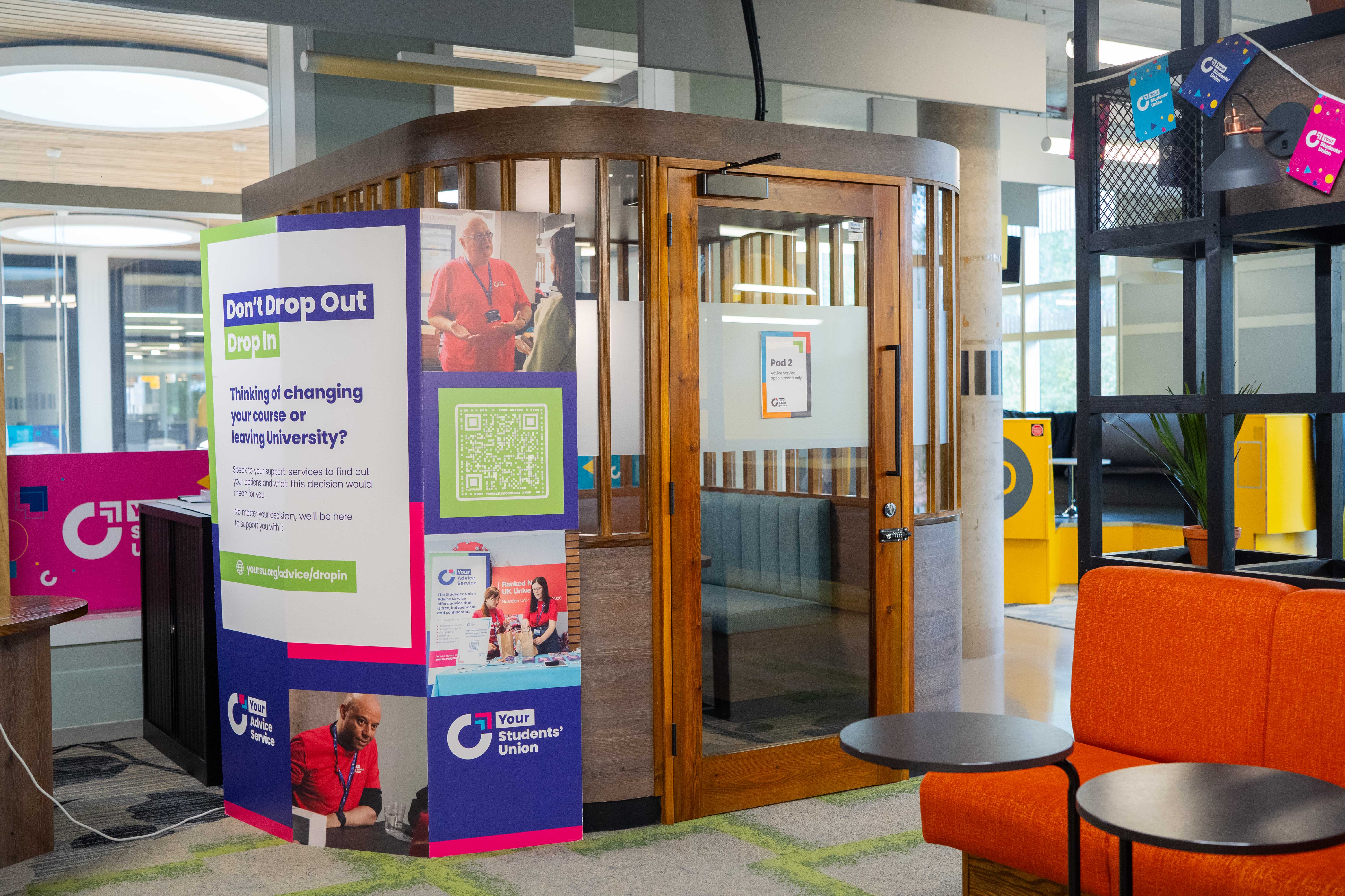 An image of a Your Students' Union Advice Pod.