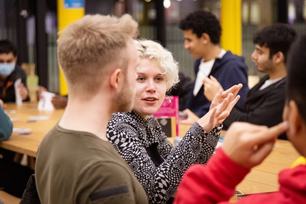 Two students talking