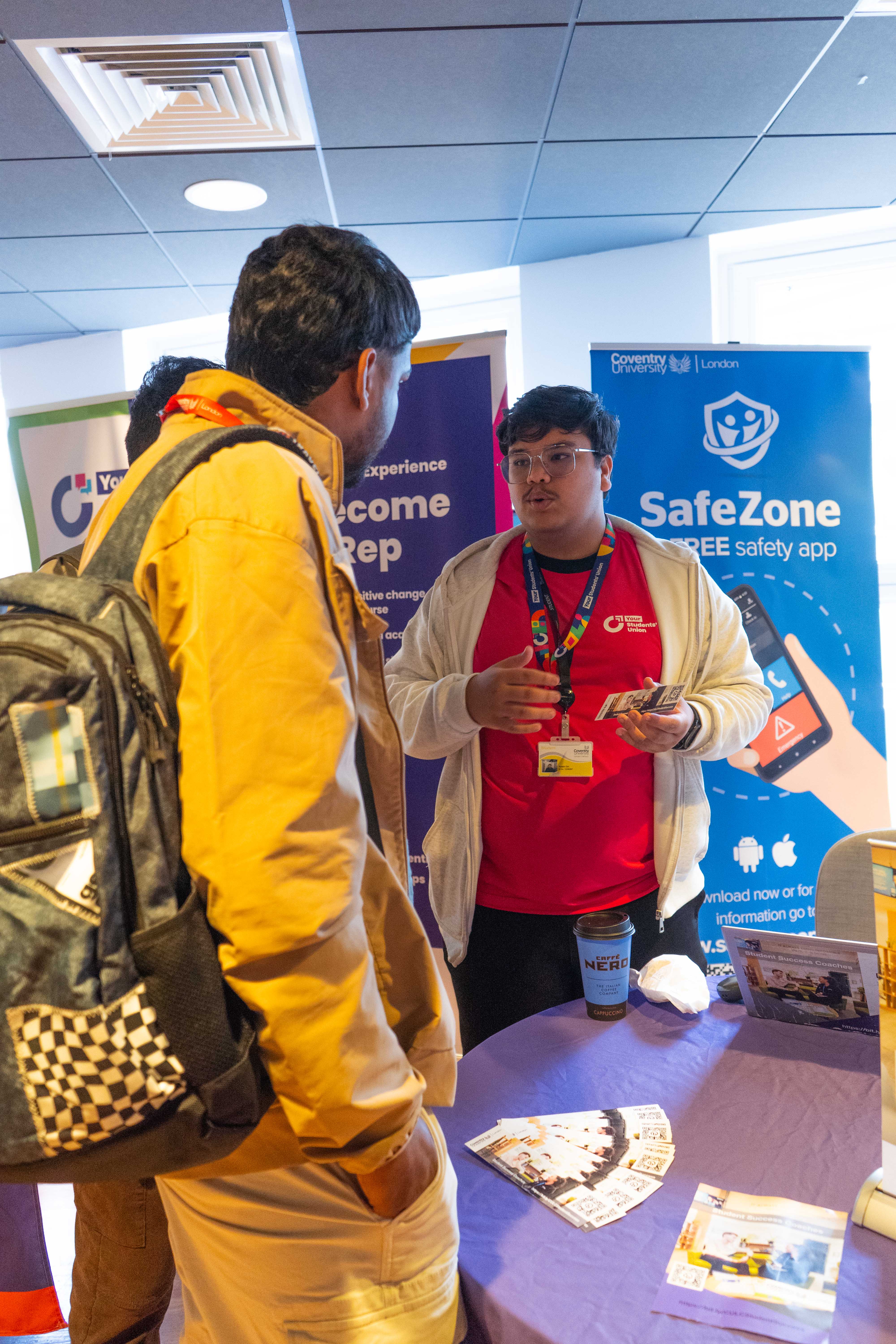 Two people having a conversation.